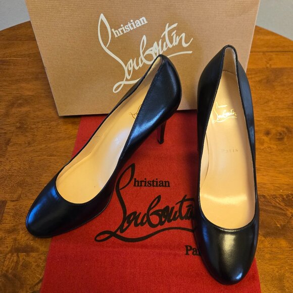 Christian Louboutin Shoes - CHRISTIAN LOUBOUTIN Ron Ron 85 Black Kid Pumps 10/40